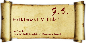 Foltinszki Villő névjegykártya